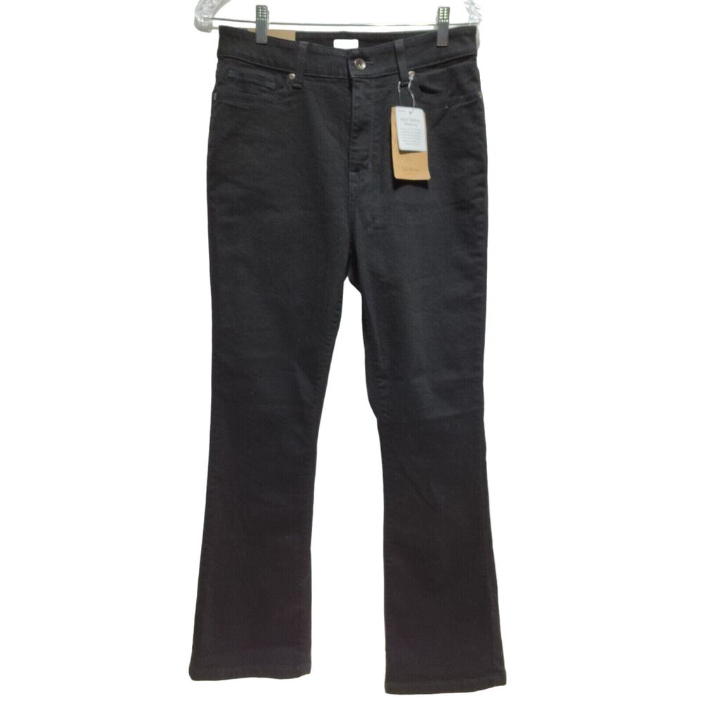 LL Bean "Kick Boot Jeans" Women’s Jeans Black Denim Size 10 Reg Classic Fit NWT